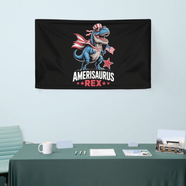 Dinosaurier 4. Juli Amerisaurus T Rex Funny Banner (Messeveranstaltung)