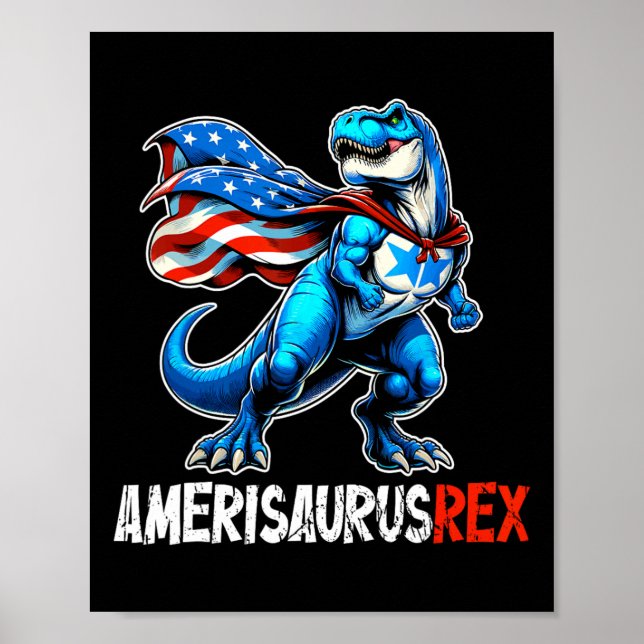 Dinosaurier 4. Juli Amerisaurus T Rex Funny Poster (Vorne)