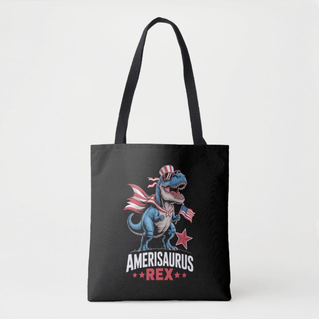 Dinosaurier 4. Juli Amerisaurus T Rex Funny Tasche (Vorderseite)