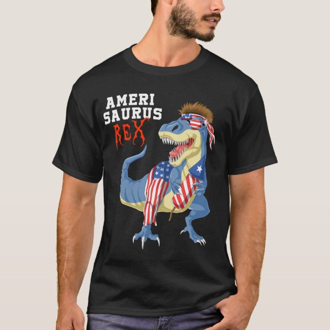 Dinosaurier 4. Juli T-Shirt (Vorderseite)