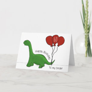 Dinosaurier 60. Geburtstagskunkel Karte