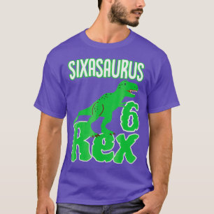 Dinosaurier 6. Geburtstag Shirt Sixasaurus Rex