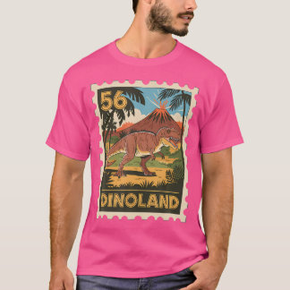 Dinosaurier Adventure Briefmarke Design vulkanisch T-Shirt