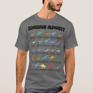 Dinosaurier Alphabet Abc für Jungen Kinder zurück T-Shirt