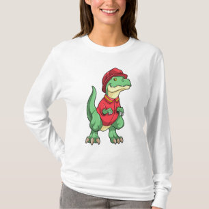 Dinosaurier als Feuerwehrmann mit Feuerhelm T-Shirt