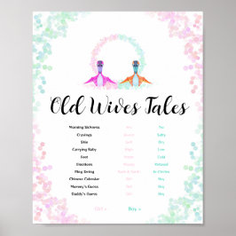 Dinosaurier Alte Ehefrauen Tales Pink Blue Aquarel Poster