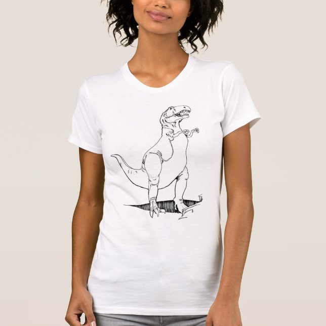 Dinosaurier-Antikenweiß T Rex zerstörte das T-Shirt (Vorderseite)
