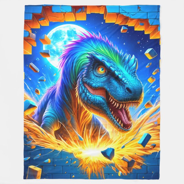 Dinosaurier Art Fleecedecke (Vorderseite)