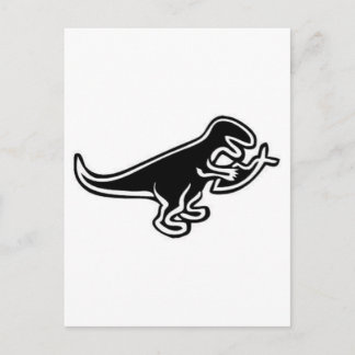 Dinosaurier aß Jesus Fish Postkarte