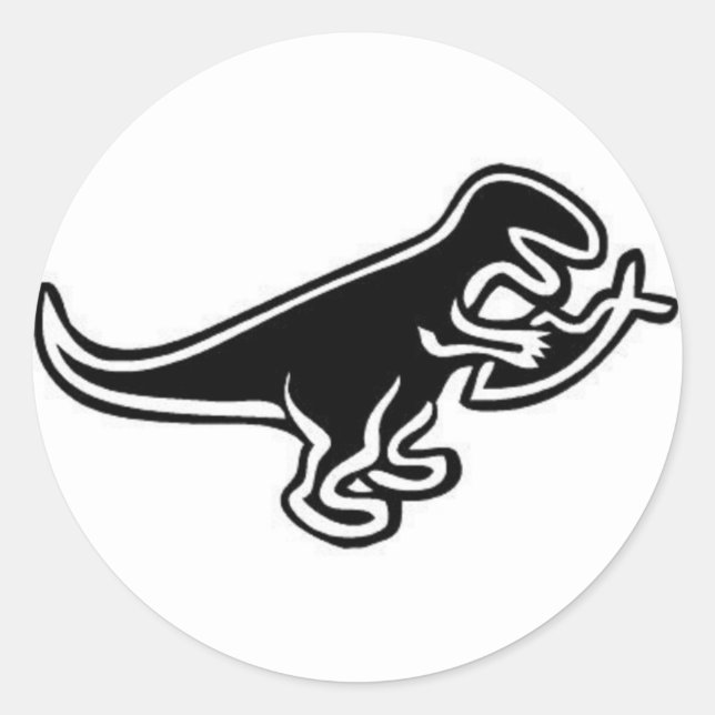Dinosaurier aß Jesus Fish Runder Aufkleber (Vorderseite)
