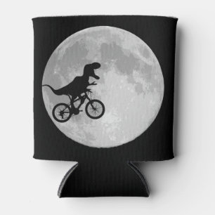 Dinosaurier auf einem Rad mit dem Mond Dosenkühler