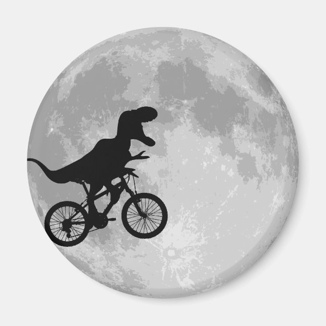 Dinosaurier auf einem Rad mit dem Mond Magnet (Vorne)