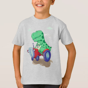 Dinosaurier auf einem Traktor T-Shirt