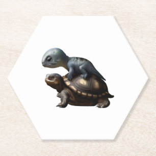 Dinosaurier auf Schildkrötenkopie Untersetzer