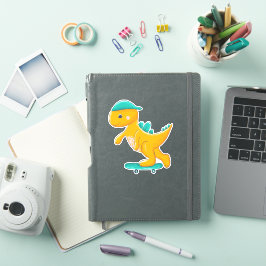 Dinosaurier auf Skateboard Aufkleber