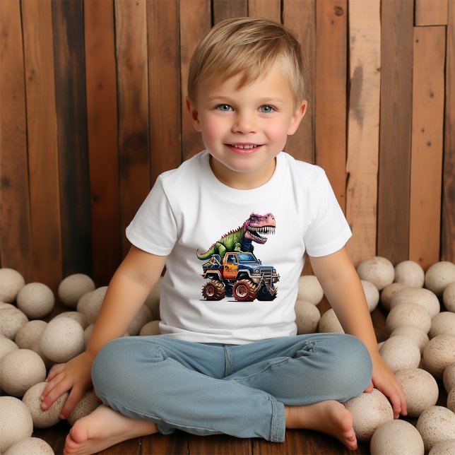 Dinosaurier auf Truck Tri-Blend Shirt (Von Creator hochgeladen)