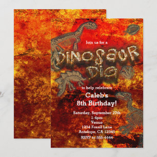 Dinosaurier-Ausgrabung Red Rock Fossilien Geburtst Einladung