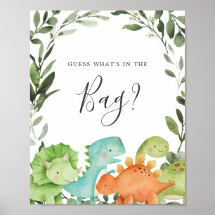 Dinosaurier Baby Shower Guess Was ist im Bag Game? Poster