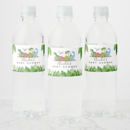 Dinosaurier-Babydusche Wasserflasche-Etikett