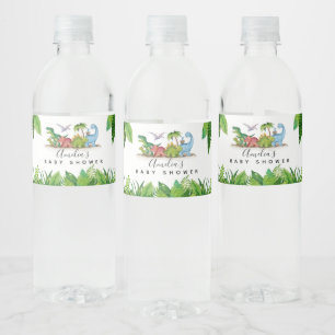 Dinosaurier-Babydusche Wasserflasche-Etikett