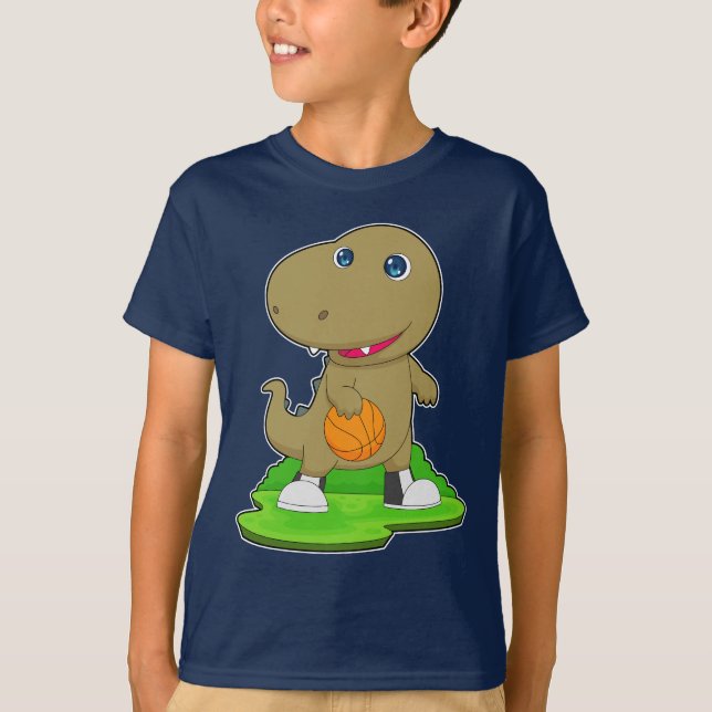 Dinosaurier Basketball-Spieler Basketball T-Shirt (Vorderseite)