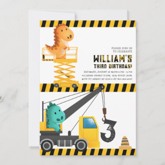 Dinosaurier Bau Geburtstagsparty Einladung