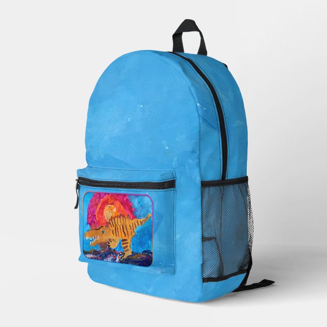 Dinosaurier Bedruckter Rucksack (Rückseitige Ecke Rechts)