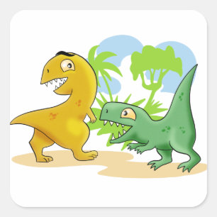 Dinosaurier bei Play Quadratischer Aufkleber