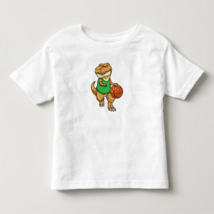 Dinosaurier beim Sport mit Basketball Kleinkind T-shirt