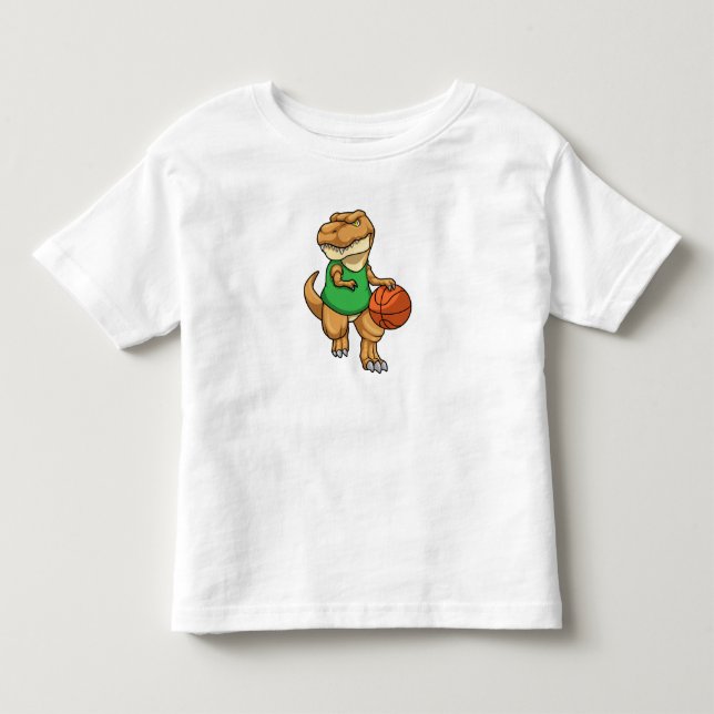 Dinosaurier beim Sport mit Basketball Kleinkind T-shirt (Vorderseite)
