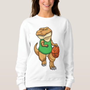 Dinosaurier beim Sport mit Basketball Sweatshirt
