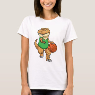 Dinosaurier beim Sport mit Basketball T-Shirt