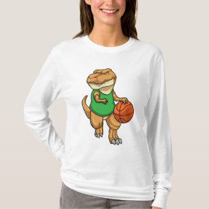 Dinosaurier beim Sport mit Basketball T-Shirt