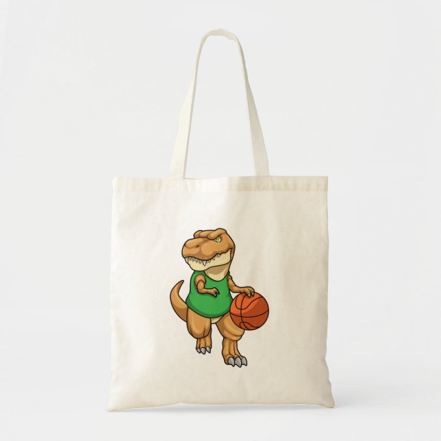Dinosaurier beim Sport mit Basketball Tragetasche (Vorne)