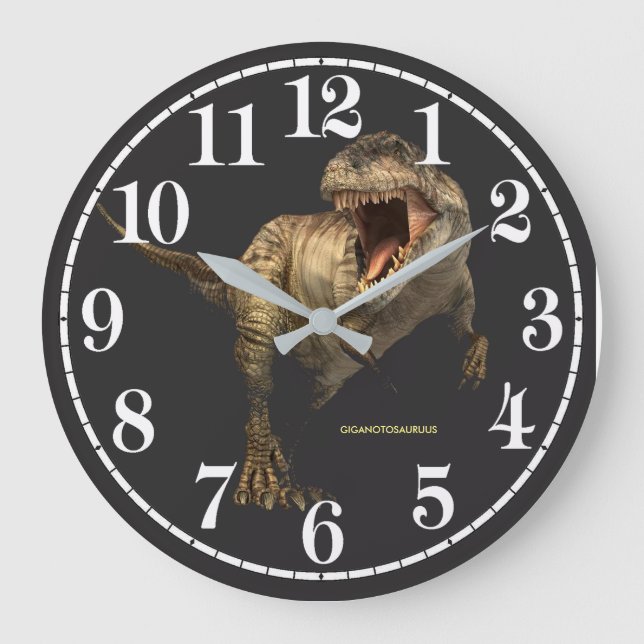 Dinosaurier-Bild für runde (große) Wall-Uhr Große Wanduhr (Vorderseite)