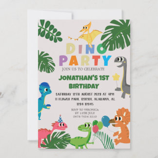 Dinosaurier Birthday Simple First Birthday Baby Fo Einladung