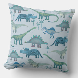 Dinosaurier Blue Throw Kissen