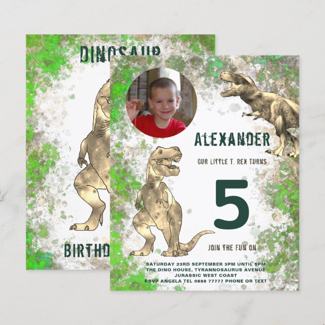 Dinosaurier Boys Birthday Party Foto (Vorne/Hinten)