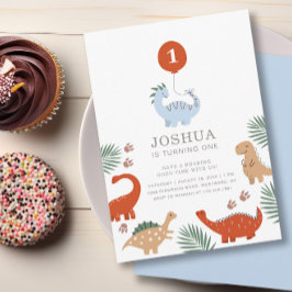 Dinosaurier Boys Erster Geburtstag Party Einladung