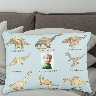 Dinosaurier Boys Personalisierter Name und Foto Bl Dekokissen