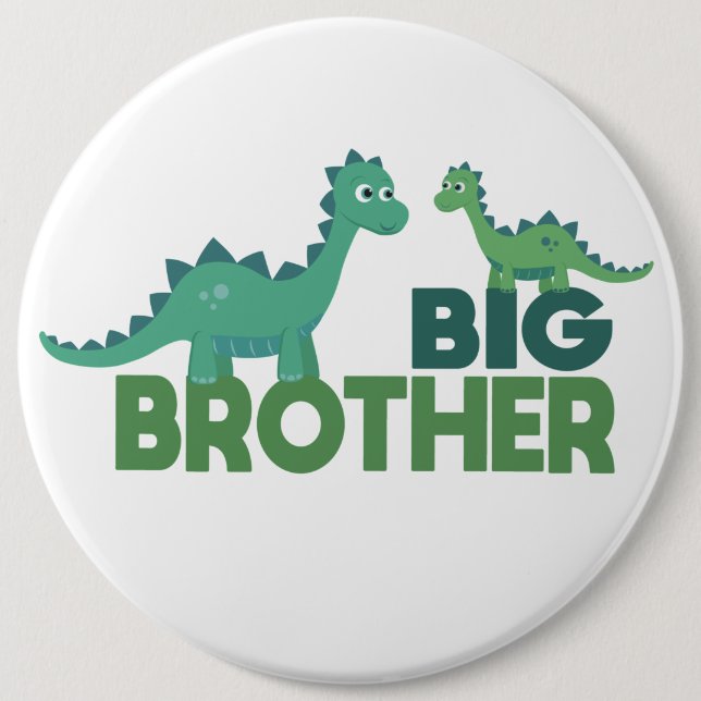 Dinosaurier Brüder, großer Bruder, kleiner Junge Button (Vorderseite)