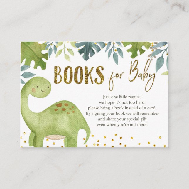 Dinosaurier-Bücher für Babykarte Begleitkarte (Vorderseite)