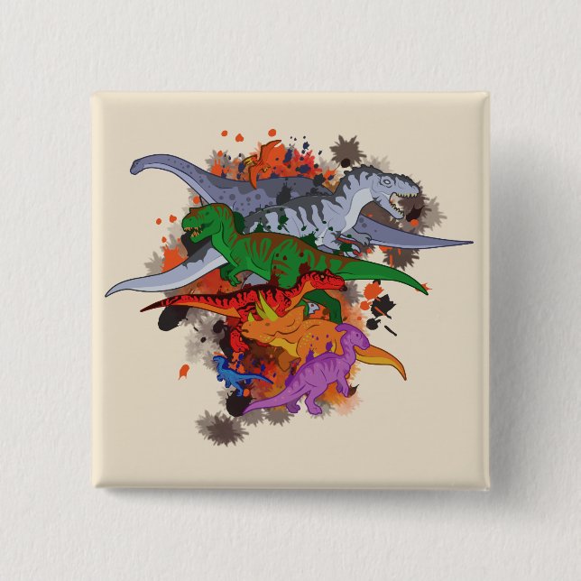 Dinosaurier Button (Vorderseite)