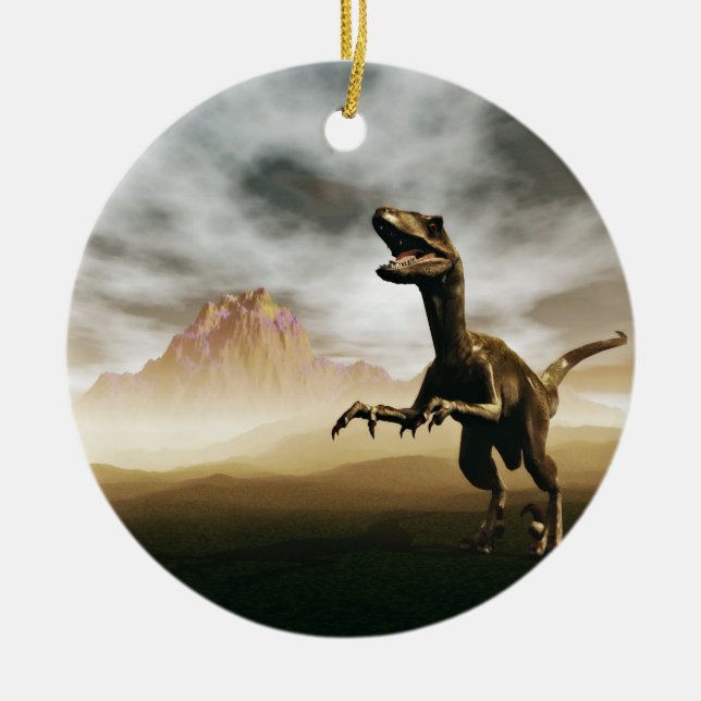 Dinosaurier-Cartoon Keramikornament (Vorne)