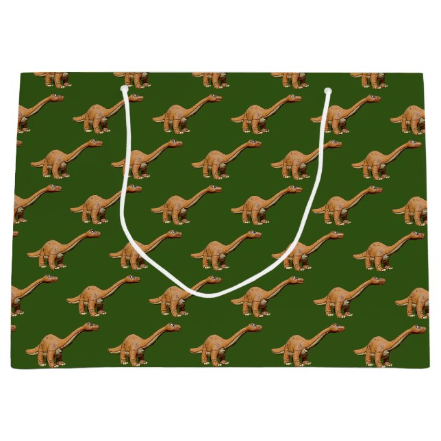 Dinosaurier Cartoon Spielzeug Brontosaurus Große Geschenktüte (Vorderseite)