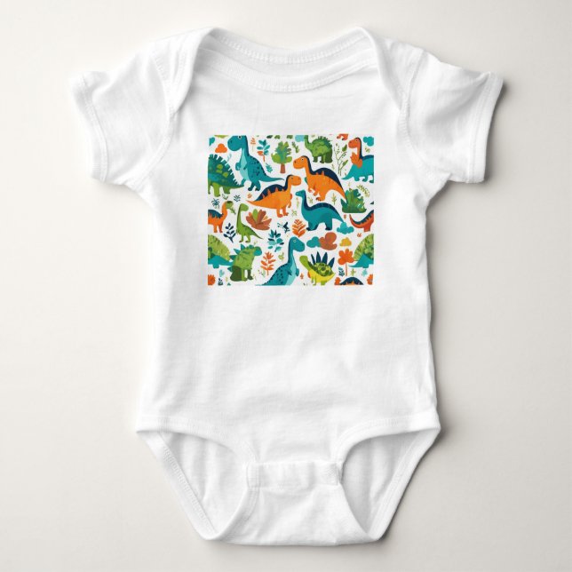 Dinosaurier-Charakterkleidung Baby Strampler (Vorderseite)