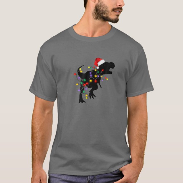 Dinosaurier Christmas Pajamas Familie T Rex Xmas L T-Shirt (Vorderseite)