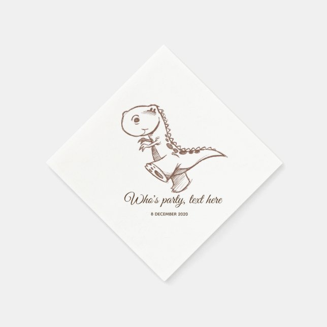Dinosaurier, Cocktailpapier Napkins Serviette (Ecke)