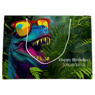 Dinosaurier Cooler Lila Dschungel Große Geschenktüte