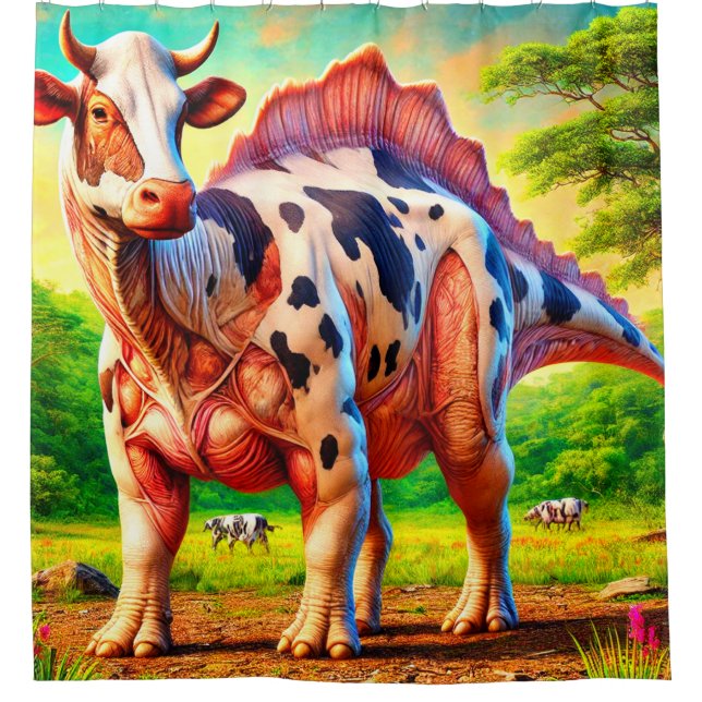 Dinosaurier Cow Duschvorhang (Vorderseite)
